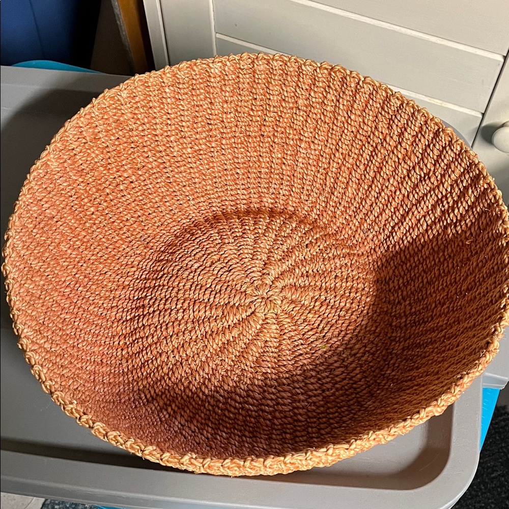 Vintage Rustic orange Woven Basket